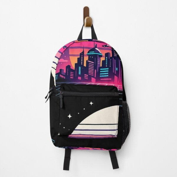 Item preview, Retro Futuristic Neon City Skyline Vaporwave Synthwave Aesthetic Shirt designed and sold by JonelCrafts.