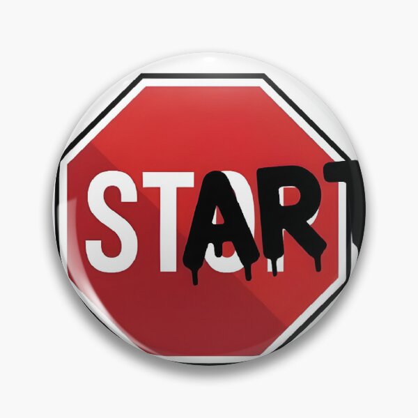 Artikelvorschau, Graffiti-Aufkleber mit tropfendem START-Stoppschild | Markante Straßenkunst-Typografie entworfen und verkauft von MemesCreate1.