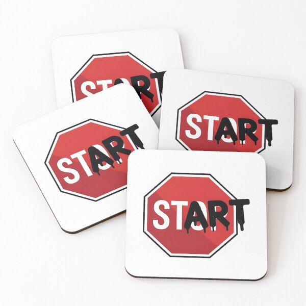 Item preview, Dripping START Stop Sign Graffiti Sticker | Bold Street Art Typography designed and sold by MemesCreate1.