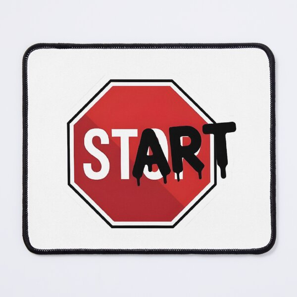 Item preview, Dripping START Stop Sign Graffiti Sticker | Bold Street Art Typography designed and sold by MemesCreate1.