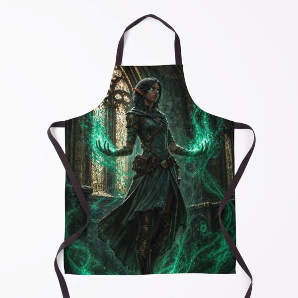 Item preview, Dark Elf Mage Summoning Green Magic | Epic Fantasy Sorcery Art designed and sold by DrakariArt.