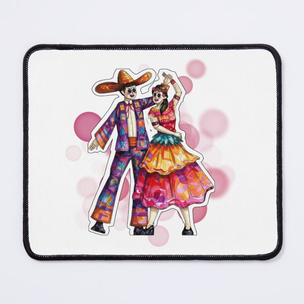 Item preview, Mexican Dancing Couple in Traditional Sombrero Outfits Design designed and sold by iamKRUK.