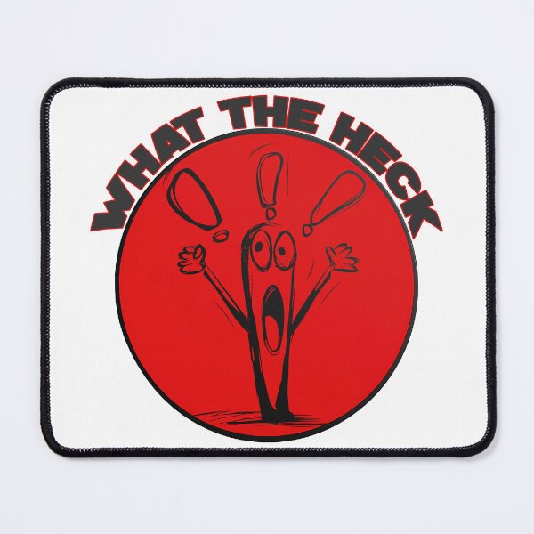 Item preview, What The Heck Funny Shocked Character Red Badge Illustration designed and sold by DesignArtist.ia.