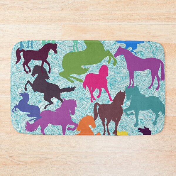 Item preview, Rainbow Horses Turquoise Swirl designed and sold by lyndseyart.