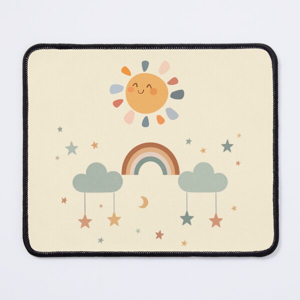 Item preview, Cute Happy Sun and Rainbow - Kawaii Boho Nursery Art designed and sold by Ofizkids.