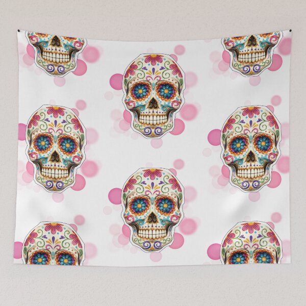 Item preview, Colorful Mexican Sugar Skull with Floral Patterns Design designed and sold by iamKRUK.