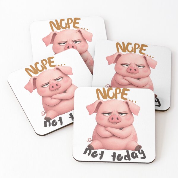 Item preview, Funny Grumpy Pig Nope Not Today designed and sold by Rightstudio1.