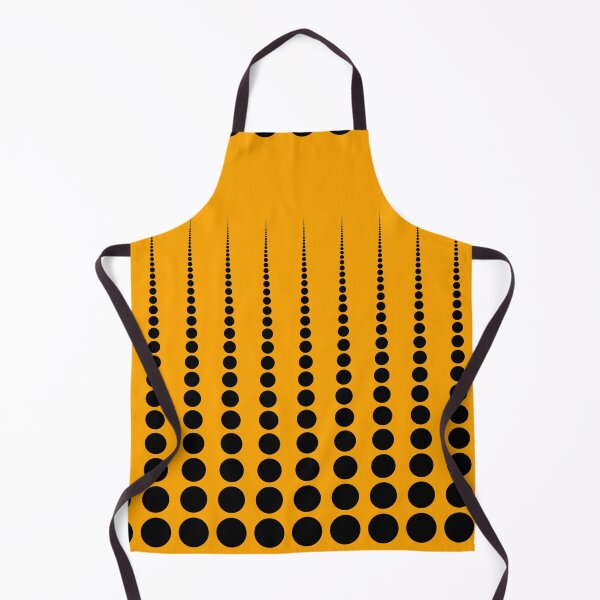 Aperçu de l'œuvre Pois noirs abstraits sur fond jaune moutarde créée et vendue par POLKAIWERX.