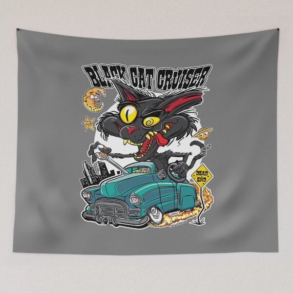 Item preview, Black Cat Cruiser Lead Sled Hot Rod designed and sold by eShirtLabs.