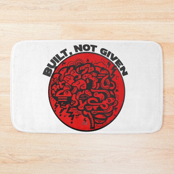 Item preview, Built Not Given Brain Doodle Motivation Red Badge Design designed and sold by DesignArtist.ia.
