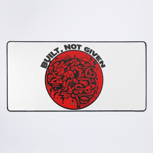 Item preview, Built Not Given Brain Doodle Motivation Red Badge Design designed and sold by DesignArtist.ia.