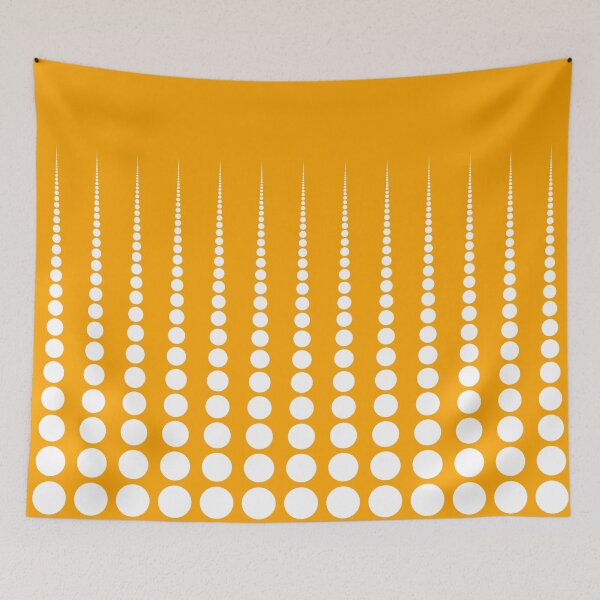Item preview, Abstract White Polka dots on Mustard Yellow  designed and sold by POLKAIWERX.