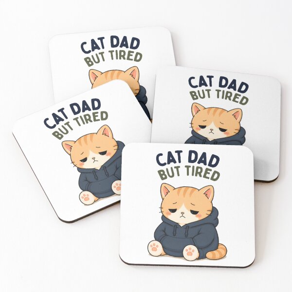 Item preview, Cat Dad but Tired | Cute Kawaii Cat | Funny Cat Dad Design designed and sold by The Mood Index.
