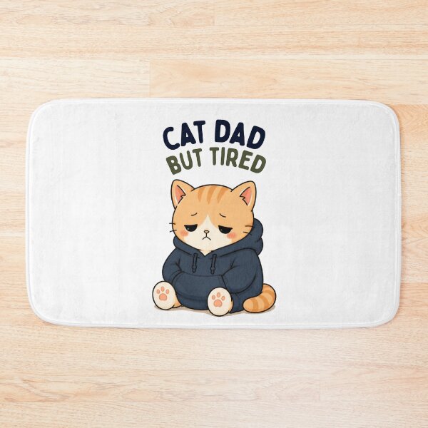 Item preview, Cat Dad but Tired | Cute Kawaii Cat | Funny Cat Dad Design designed and sold by The Mood Index.