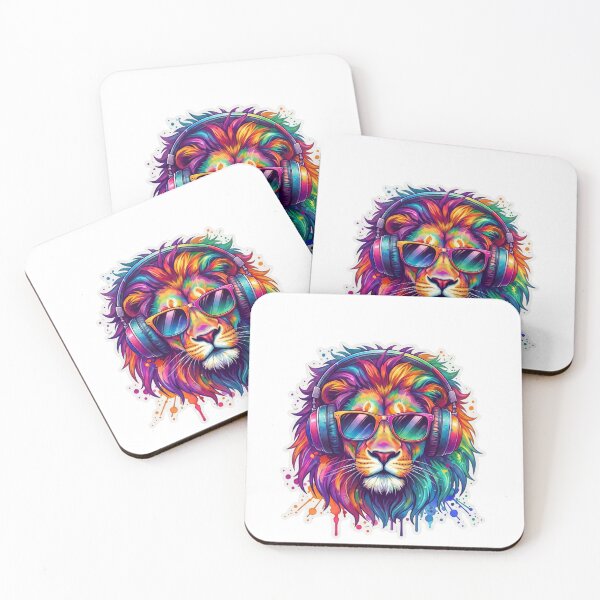 Item preview, Vibrant Rainbow Lion Colorful Street Art designed and sold by SEVEN ART PRODUCT.