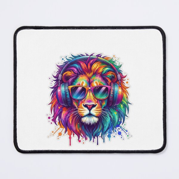 Item preview, Vibrant Rainbow Lion Colorful Street Art designed and sold by SEVEN ART PRODUCT.