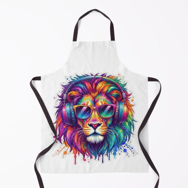 Item preview, Vibrant Rainbow Lion Colorful Street Art designed and sold by SEVEN ART PRODUCT.