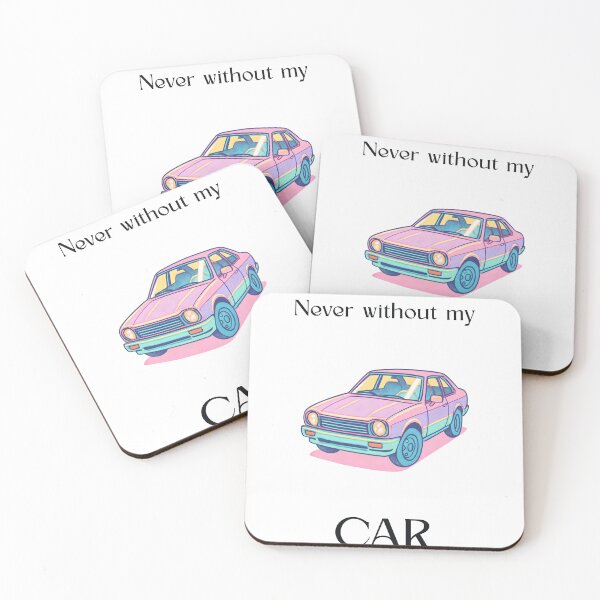 Item preview, Never Without My Car — Retro Pastel Car Illustration Wall Art Print designed and sold by MoodsOfMine.