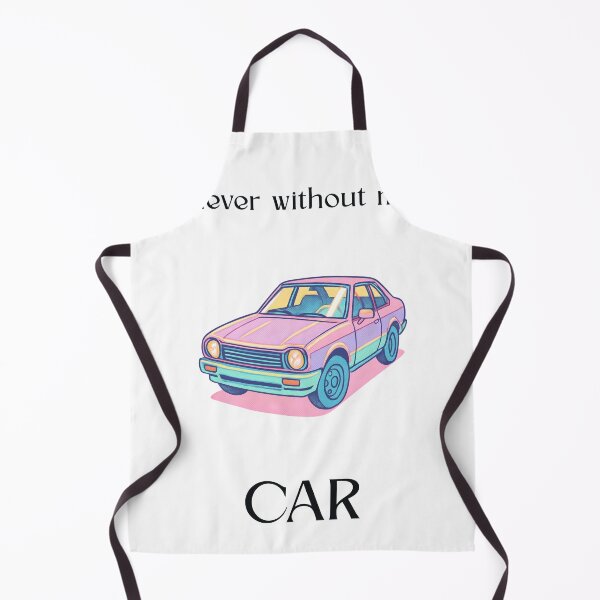 Aperçu de l'œuvre Never Without My Car — Retro Pastel Car Illustration Wall Art Print créée et vendue par MoodsOfMine.