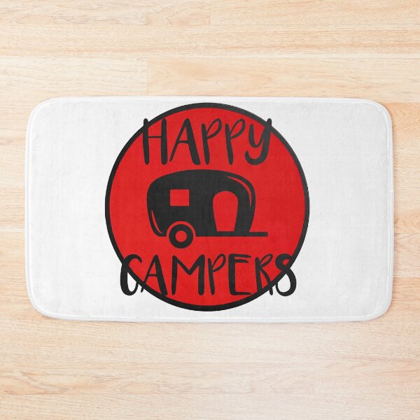 Item preview, Happy Campers Vintage Caravan Retro Red Badge Illustration designed and sold by DesignArtist.ia.
