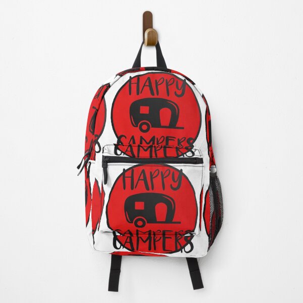 Item preview, Happy Campers Vintage Caravan Retro Red Badge Illustration designed and sold by DesignArtist.ia.