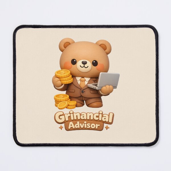 Item preview, Grinancial (Financial) Advisor Bear | Cute Kawaii 3D Finance Art designed and sold by Moons Studio.