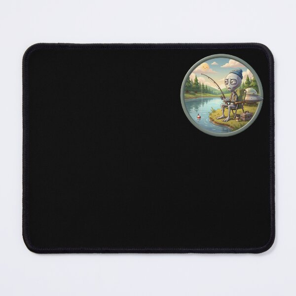 Item preview, Funny Grey Alien Fishing By The Lake designed and sold by Sunkhung.