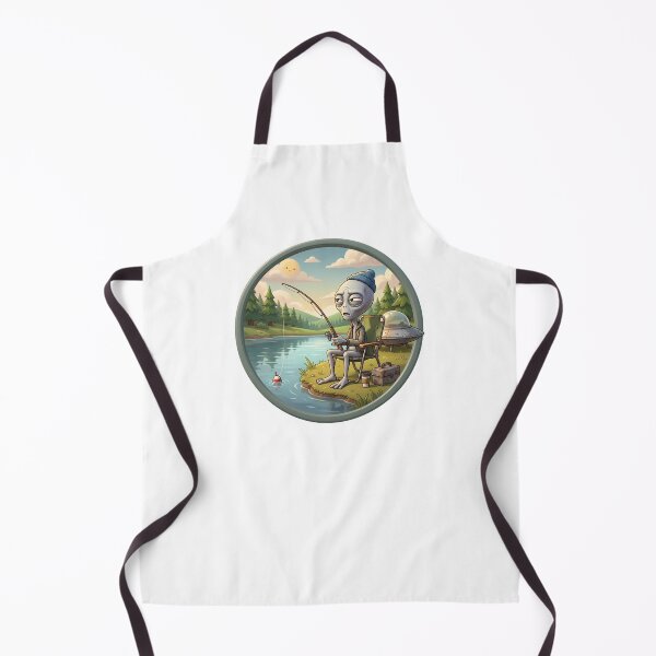 Item preview, Funny Grey Alien Fishing By The Lake designed and sold by Sunkhung.