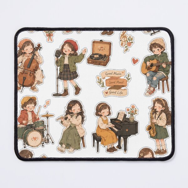 Item preview, Melody of Joy Sticker Collection – Positive Vibes & Musical Moments Aesthetic Sticker Sheet designed and sold by BlareBlare.