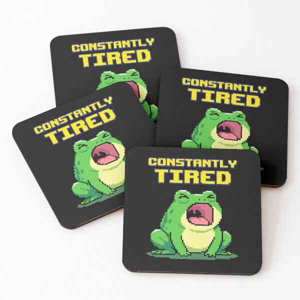 Item preview, Constantly Tired - Funny Yawning Frog Pixel Art designed and sold by artistastshirt.