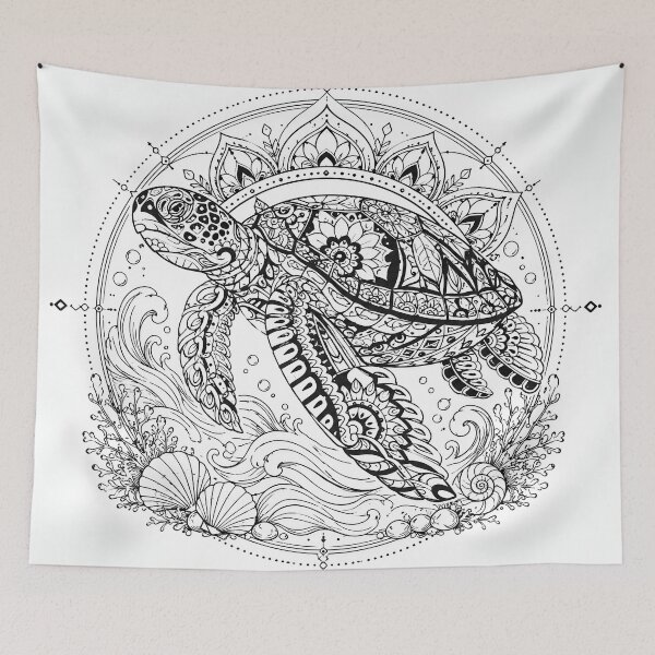 Item preview, Sacred Ocean Turtle Mandala Art designed and sold by suryabumblee.