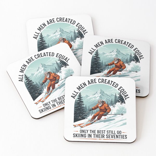 Item preview, All Men Are Created Equal Only the Best Still Go Skiing in Their Seventies - Senior Ski Lovers designed and sold by CutOutIdols.