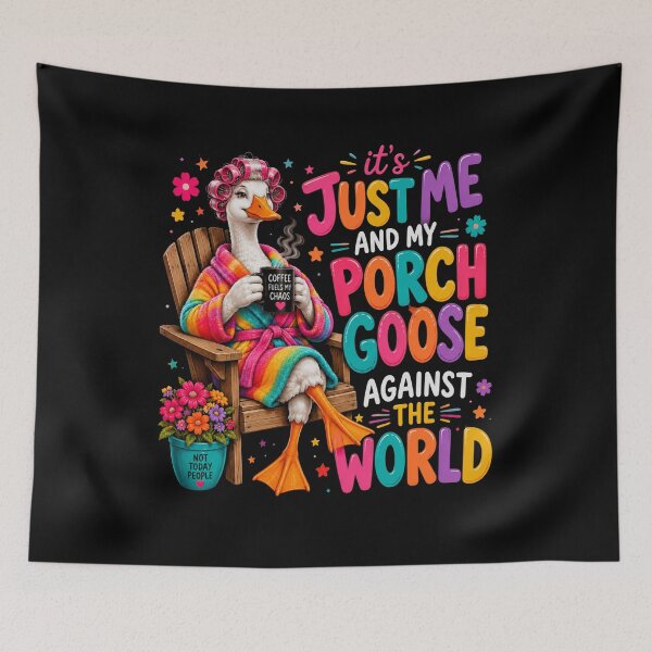 Item preview, It's Just Me And My Porch Goose Against The World Funny Sarcastic Introvert Goose Lover designed and sold by FormalDehyena.