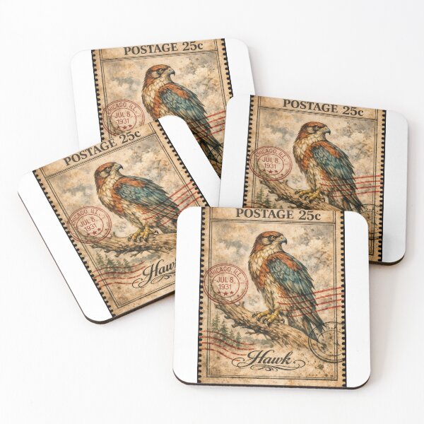 Item preview, Wall Art - Postcard - Vintage Hawk Postage Elegance designed and sold by ForeverPrintsOK.