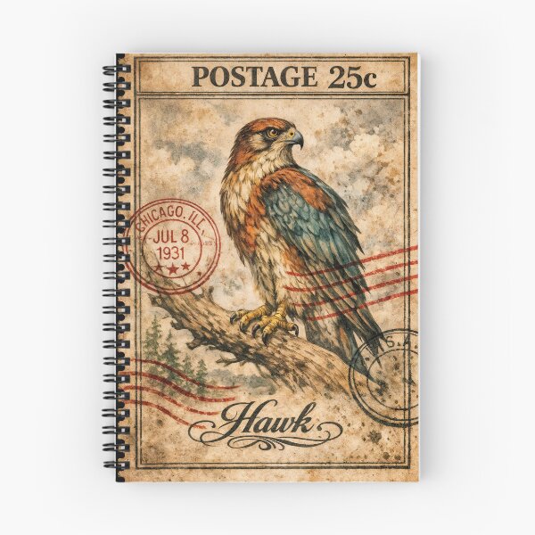 Item preview, Wall Art - Postcard - Vintage Hawk Postage Elegance designed and sold by ForeverPrintsOK.