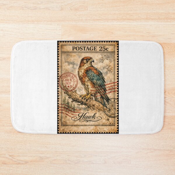 Item preview, Wall Art - Postcard - Vintage Hawk Postage Elegance designed and sold by ForeverPrintsOK.