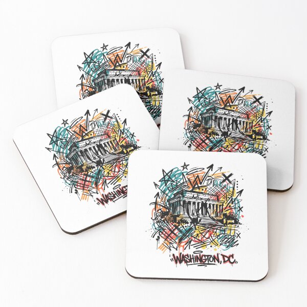 Item preview, Washington DC Colorful Graffiti Landmark Street Art Design designed and sold by Fenay Designs.
