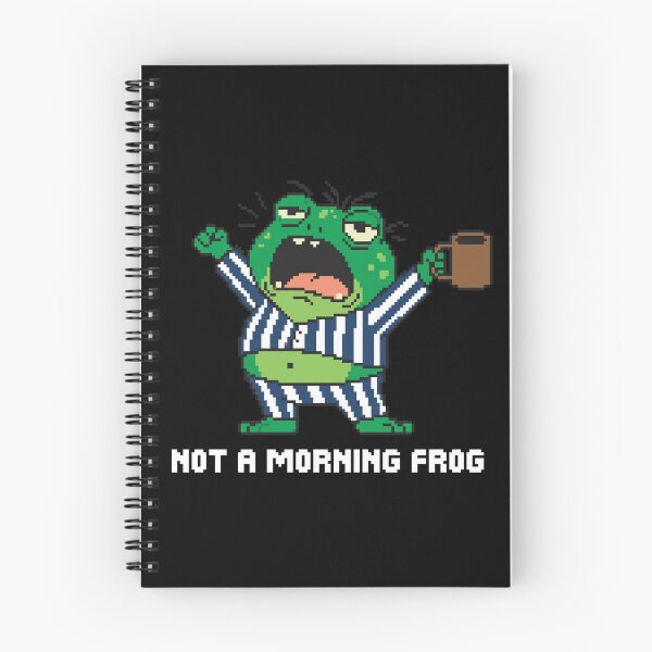 Item preview, Grumpy Frog Needs Coffee - Funny Morning Pixel Art designed and sold by artistastshirt.