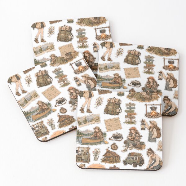 Item preview, A cozy travel-inspired sticker set capturing the spirit of outdoor exploration, peaceful camping nights, scenic landscapes. designed and sold by BlareBlare.
