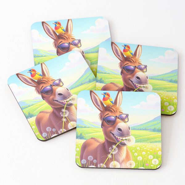 Item preview, Happy Donkey in a Spring Meadow designed and sold by M-Y-A-R-T-.