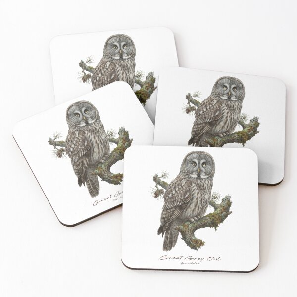 Item preview, Great Grey Owl on Mossy Pine Tree designed and sold by Takeda-art.