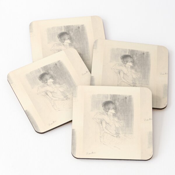 Item preview, Marcelle Lender Seated by Henri de Toulouse-Lautrec | Minimal Belle Époque Theatre Sketch Art Print designed and sold by artofuniverse.
