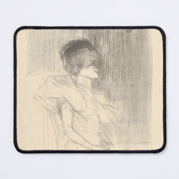 Item preview, Marcelle Lender Seated by Henri de Toulouse-Lautrec | Minimal Belle Époque Theatre Sketch Art Print designed and sold by artofuniverse.