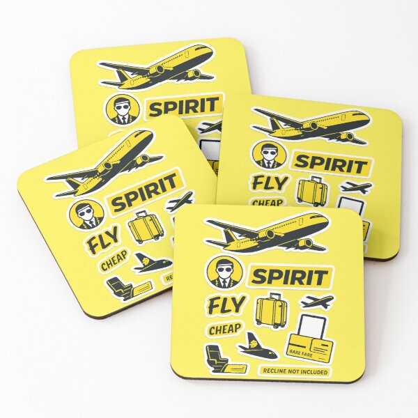 Item preview, Spirit Airlines Fly Cheap Sticker Pack | Black & Yellow Aviation Humor | Bare Fare Decal Set | Recline Not Included Funny Travel Sticker designed and sold by Yasmine Mohammed.