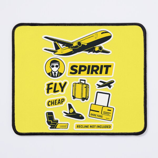 Item preview, Spirit Airlines Fly Cheap Sticker Pack | Black & Yellow Aviation Humor | Bare Fare Decal Set | Recline Not Included Funny Travel Sticker designed and sold by Yasmine Mohammed.