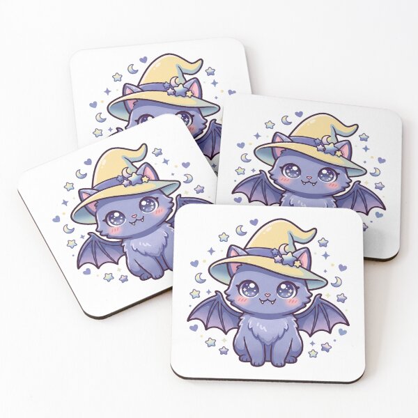 Item preview, Cute Bat Witch Kawaii Halloween Illustration designed and sold by Biwbiwty.