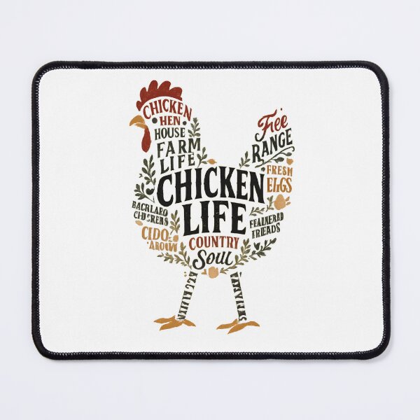 Item preview, Chicken Life Typography Art – Rustic Farmhouse Hen Shapecloud Design designed and sold by Cutie Galore.