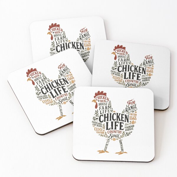 Item preview, Chicken Life Typography Art – Rustic Farmhouse Hen Shapecloud Design designed and sold by Cutie Galore.