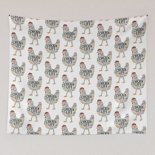 Item preview, Chicken Life Typography Art – Rustic Farmhouse Hen Shapecloud Design designed and sold by Cutie Galore.