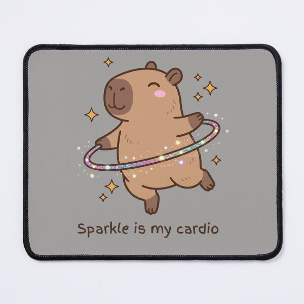 Item preview, Sparkle is My Cardio: Adorable Hula-Hooping Capybara Illustration designed and sold by sanorastyle.